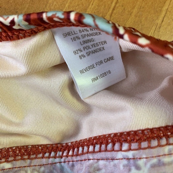 Garnet Hill Swimsuit Swim Dress New Size 18 Burgundy Green Floral Boho Print - Picture 7 of 12